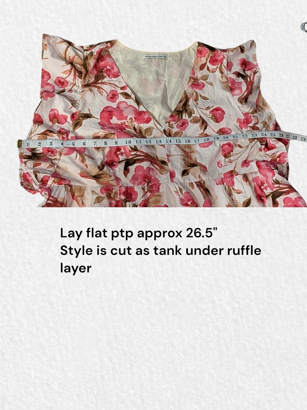 Abercrombie & Fitch White Floral Mini Dress with Pink and Brown Blossoms - Picture 6 of 7